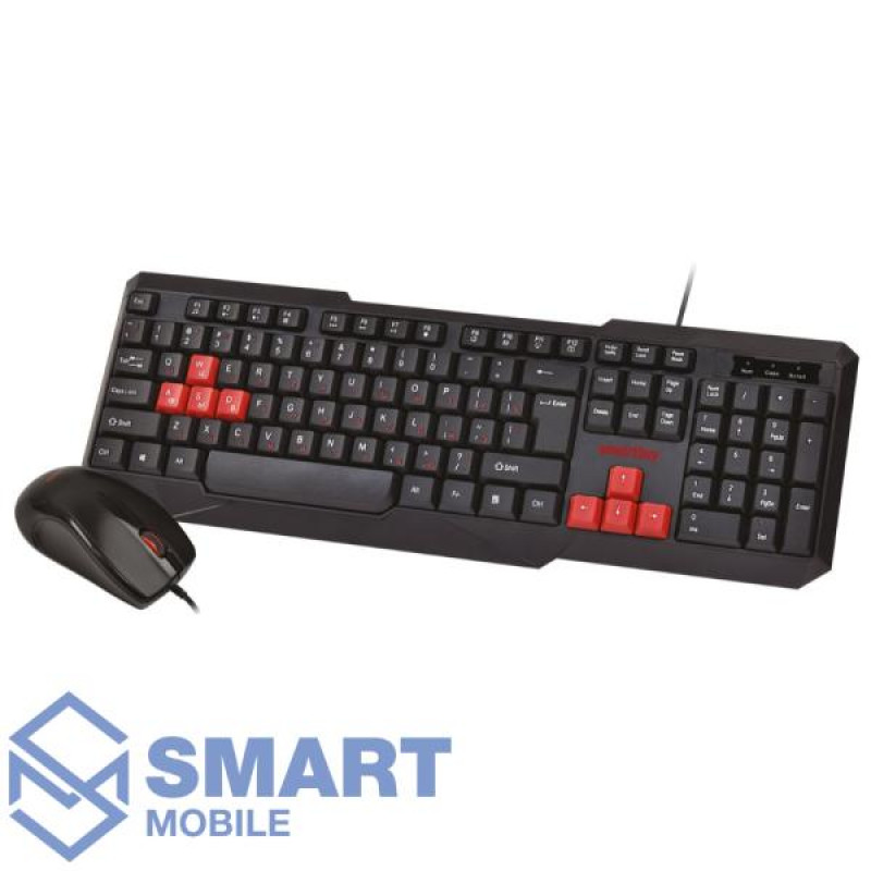 Беспроводной комплект клавиатура + мышь SmartBuy One (230346AG-KR) (черно-красный)