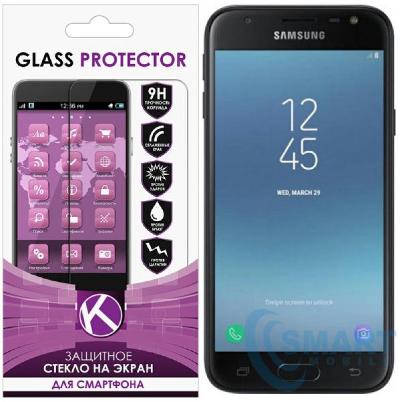 Защитное стекло для Samsung Galaxy J330F J3 (2017) (прозрачное) 2D (тех. пак.) "Finity"