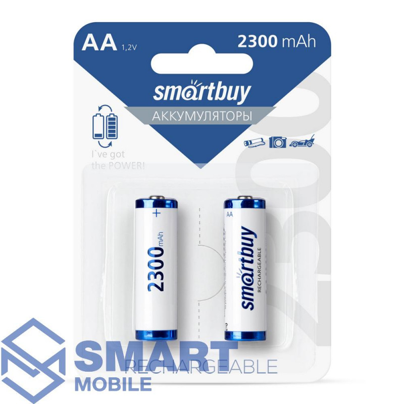 Аккумулятор Smartbuy NiMh AA/2BL (2300 mAh) (SBBR-2A02BL2300) (1шт)