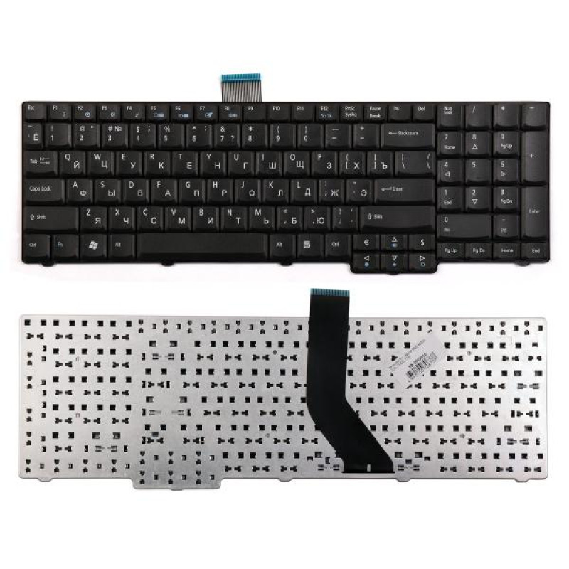 Клавиатура для ноутбука Acer 8920, 8930, 7730 Series. Плоский Enter. Черная, без рамки. PN: AEZY6700010