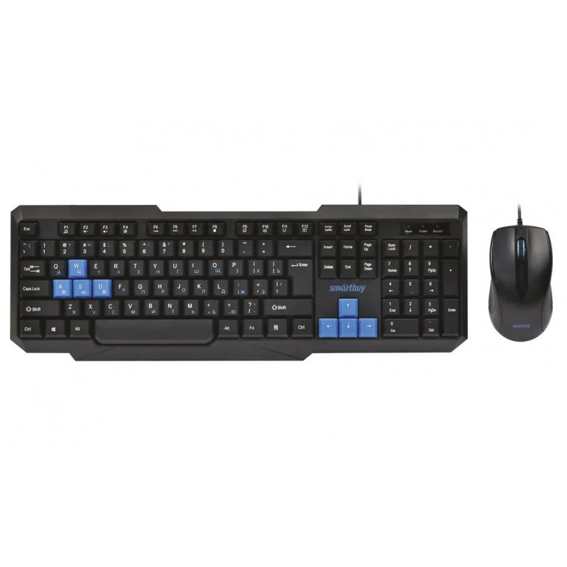 Проводной комплект клавиатура + мышь SmartBuy One (SBC-230346-KB) (синий/черный)