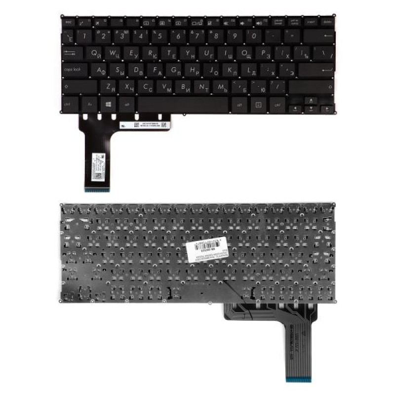 Клавиатура для ноутбука Asus Eeebook E202, E202M, E202MA, E202S, E20 Series. Плоский Enter. Черная, без рамки. PN: 0KNL0-1122RU00