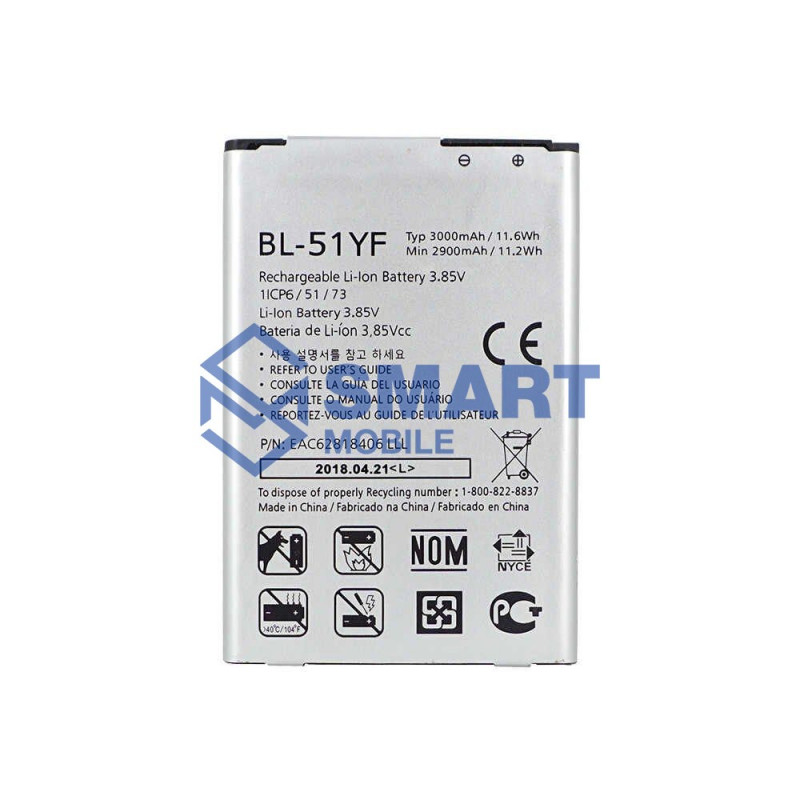 Аккумулятор для LG BL-51YF/BL-51YH/G4/G4 Stylus H540F/H815/H818/X190 (3000 mAh), AAA