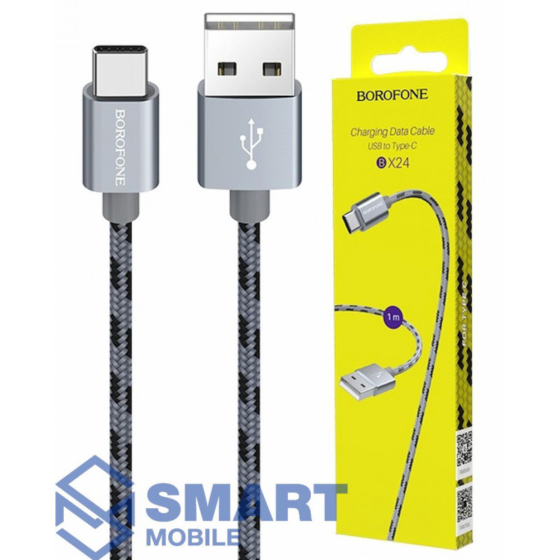 USB Кабель Type-C 1м Borofone BX24 (серый)