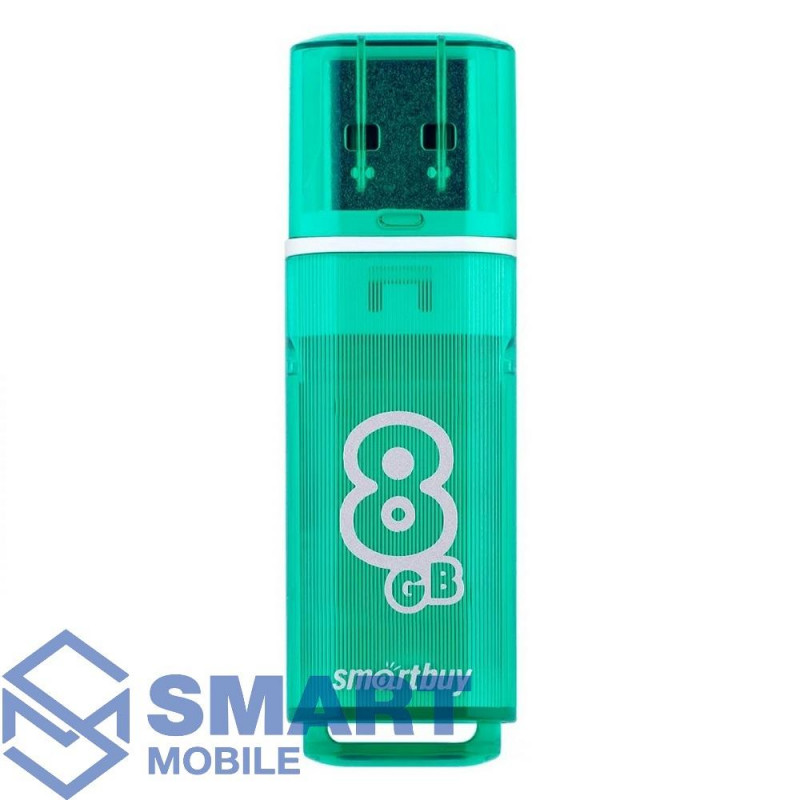 USB флеш-накопитель 8GB Smartbuy Glossy USB 2.0/3.0 (зеленый) (SB8GBGS-G)