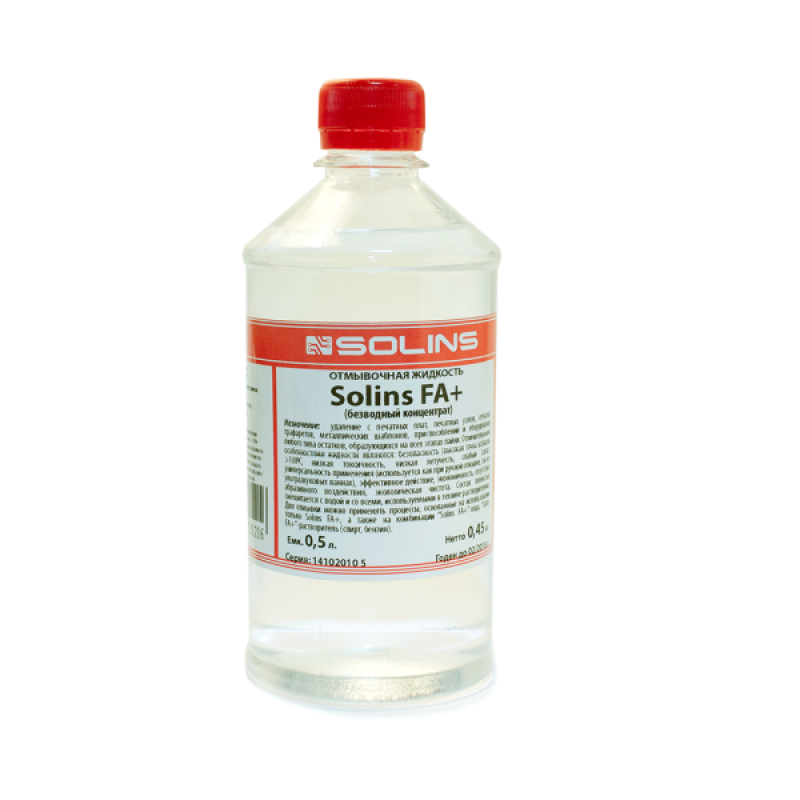 Концентрат для ультразвуковых ванн (Solins) FA+ 0.5л
