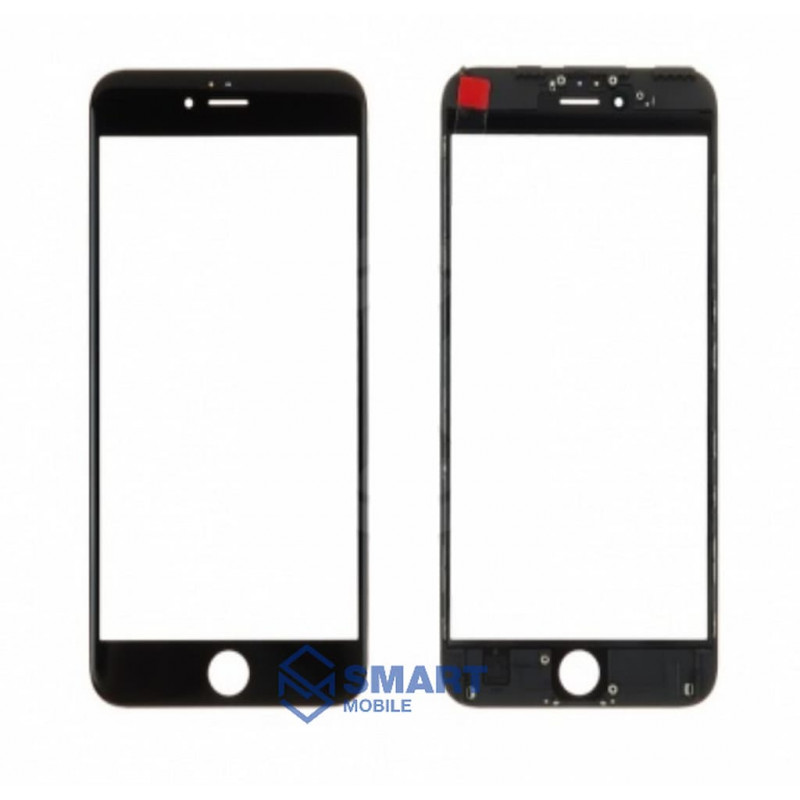 Стекло для переклейки iPhone 6 Plus + OCA + рамка (черный) (олеофобное покрытие) оригинал