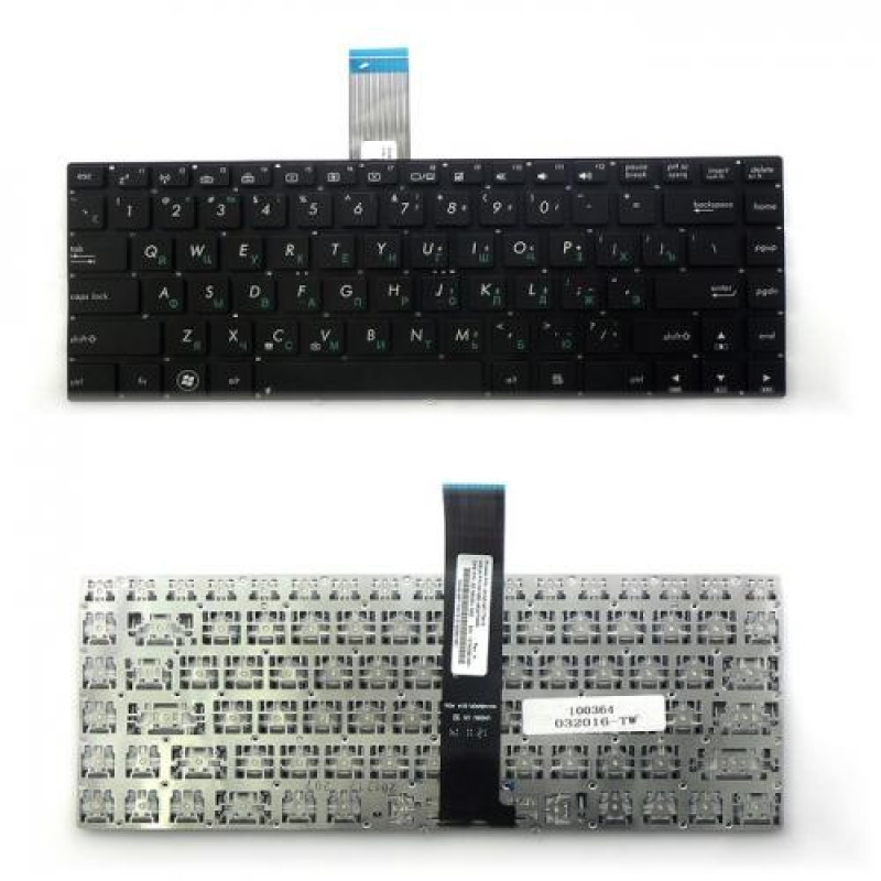 Клавиатура для ноутбука Asus K45, U37, U47 Series. Плоский Enter. Черная, без рамки. PN: 9Z.N8ABQ.G01