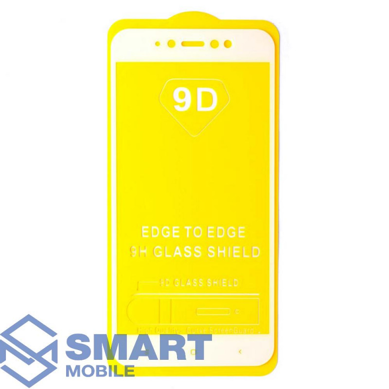 Защитное стекло для Xiaomi Redmi Note 5A/Note 5A Prime (белый) (полное покрытие) (тех.пак.)