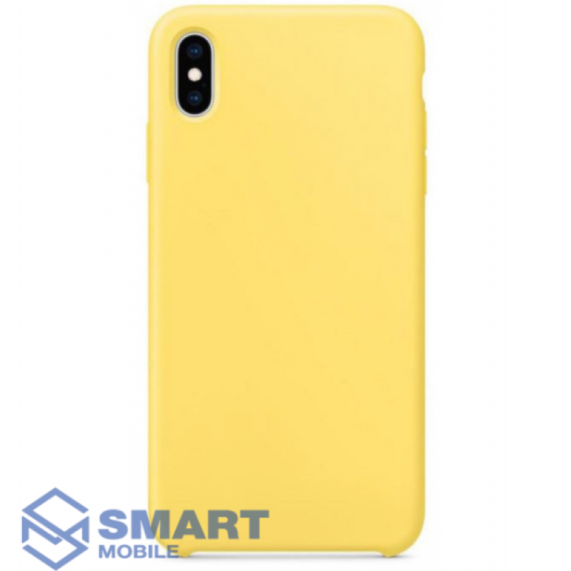 Чехол для iPhone X/XS "Silicone Case" (желтый) с лого