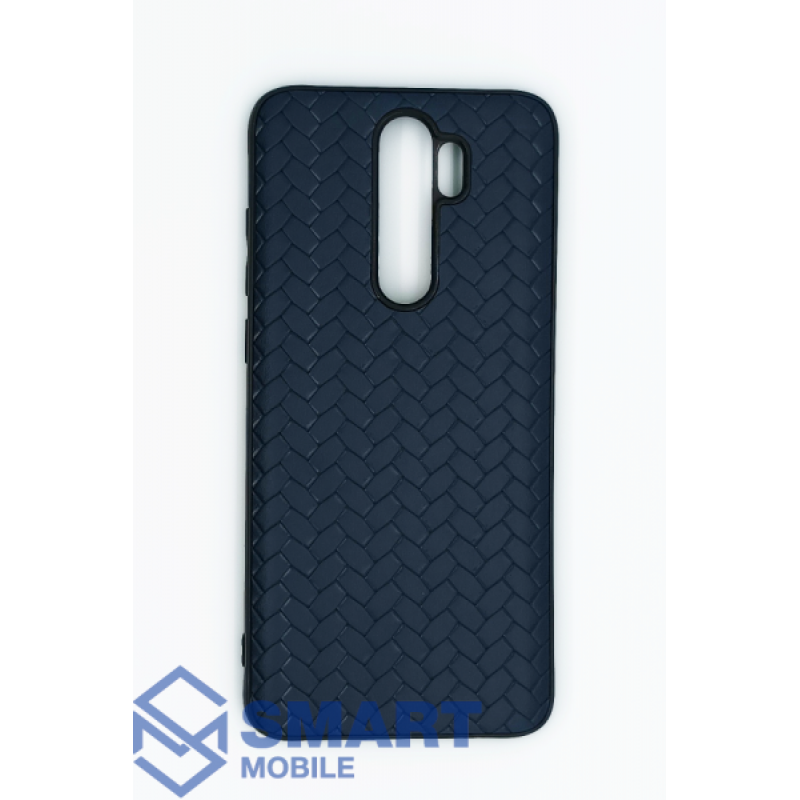 Чехол для Xiaomi Redmi Note 8 Pro "плетеный" под кожу (синий)