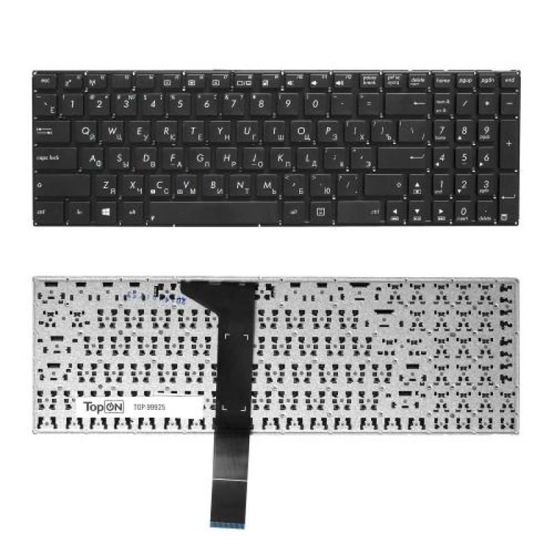 Клавиатура для ноутбука Asus X501, F501A, X550, X750J Series. Плоский Enter. Черная, без рамки. PN: 9Z.N8SSU.40R