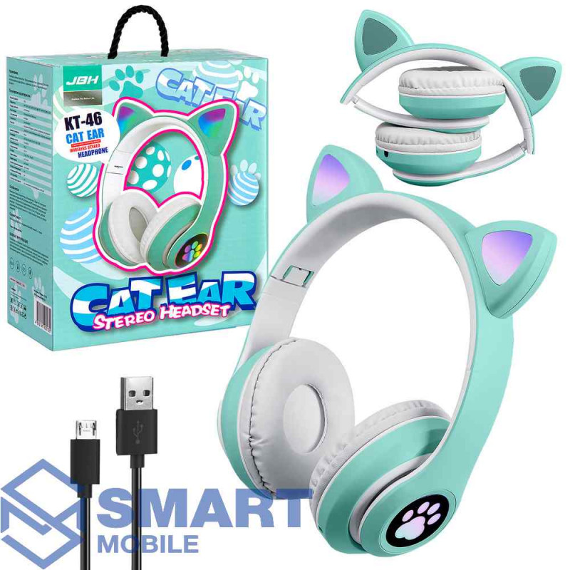 Наушники (гарнитура) (Bluetooth) полноразмерные Cat Ear KT-46 (зеленый)