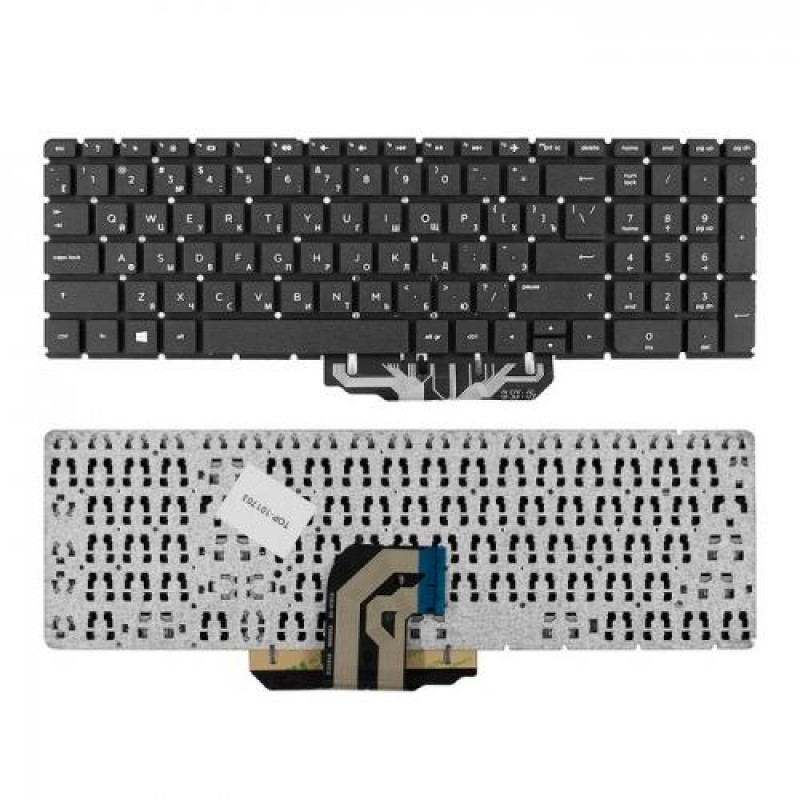 Клавиатура для ноутбука HP Pavilion 15-ac, 15-af, 15-ay, 15-ba Series. Плоский Enter. Черная, без рамки. Русифицированая. PN: PK131EM2A05, HPM14P13SU-698, V151802AS1, 813976-251.