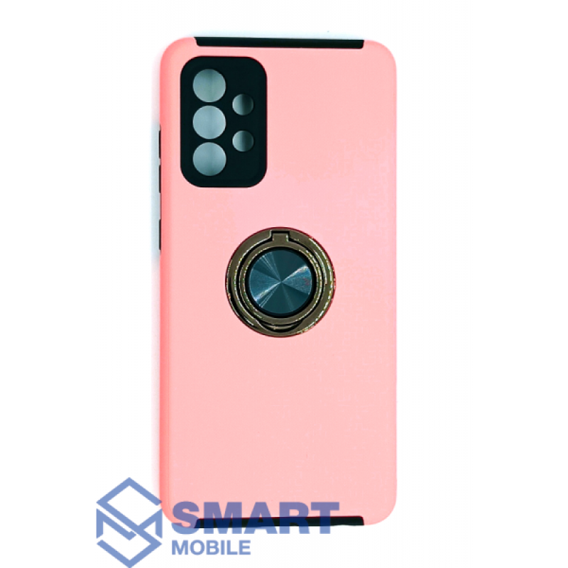 Чехол для Samsung Galaxy A525F A52 противоударный, с кольцом для магнита (розовый)