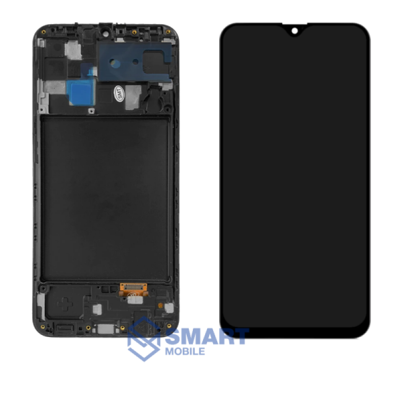 Дисплей для Samsung Galaxy A205F A20 + тачскрин в рамке (черный) (OLED) полноразмерный