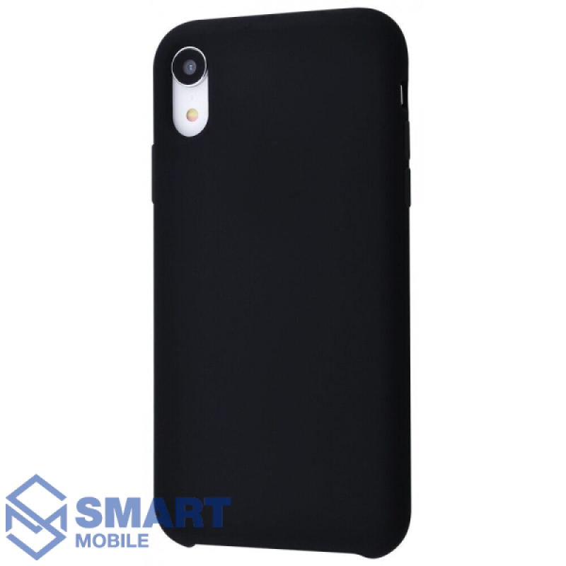 Чехол для iPhone XR "Silicone Case" (черный) с лого