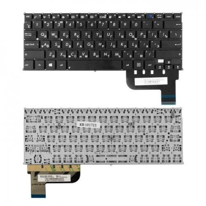 Клавиатура для ноутбука Asus Taichi 21, X201E Series. Плоский Enter. Черная, без рамки. PN: 0KN0-1121UI00
