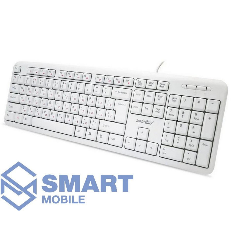 Клавиатура проводная SmartBuy One 210 USB (SBK-210U-W) мультимедийная (белый)