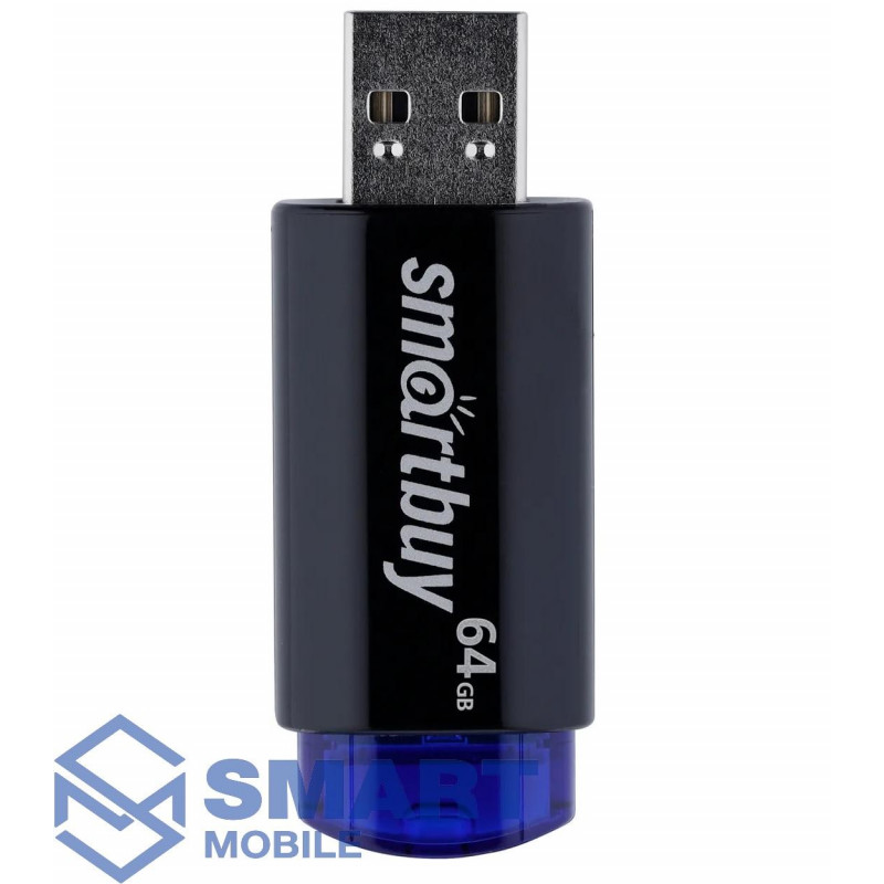 USB флеш-накопитель 64GB Smartbuy Click USB 2.0/3.0 (черный/синий) (SB64GBCL-B)