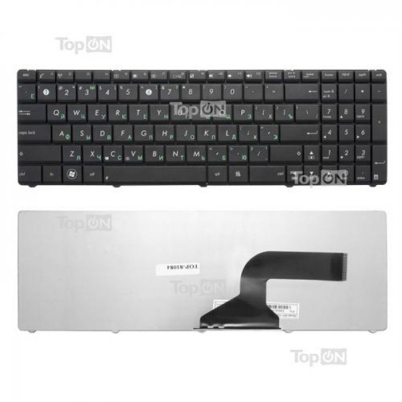 Клавиатура для ноутбука Asus K52, K53, N50 Series. Плоский Enter. Черная, без рамки. PN: NSK-UM0SU