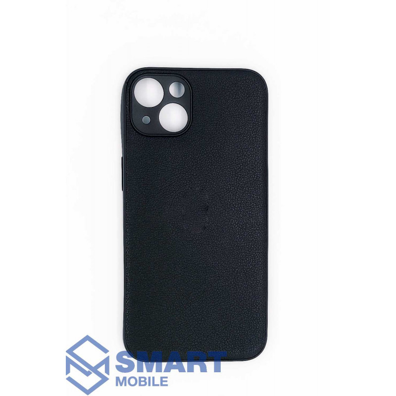 Чехол для iPhone 13 под кожу, с защитой камеры (черный)