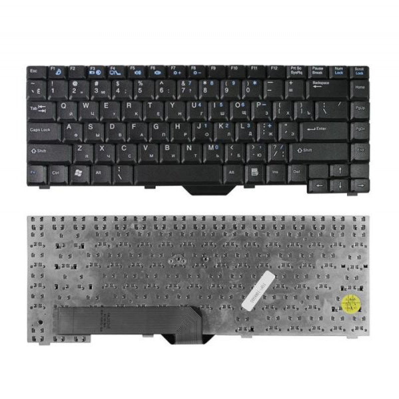 Клавиатура для ноутбука Fujitsu Amilo 1536, A1667 Series. Плоский Enter. Черная, без рамки. PN: MP-02686003347D