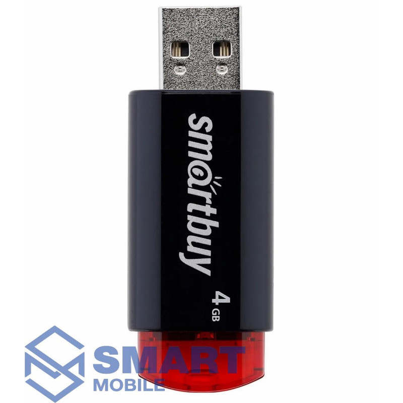 USB флеш-накопитель 4GB Smartbuy Click USB 2.0/3.0 (черный/красный) 