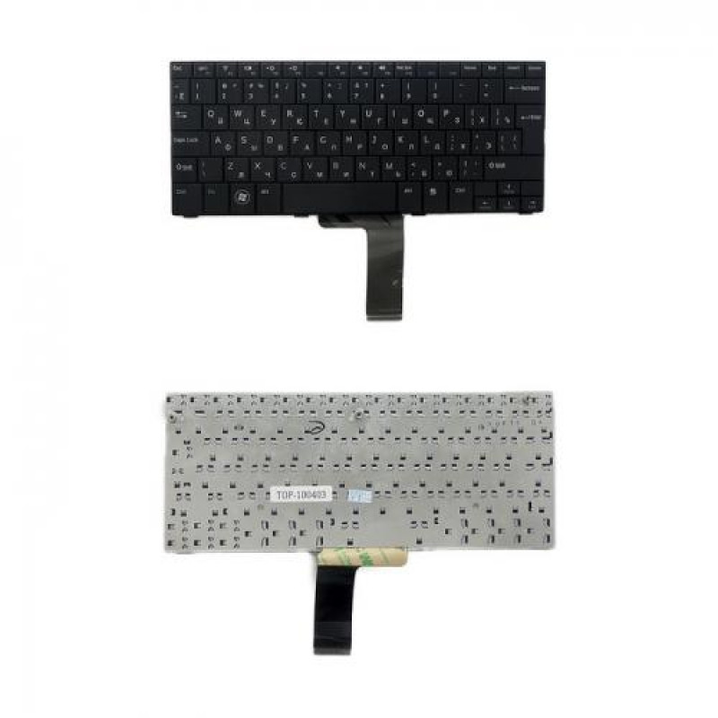 Клавиатура для ноутбука Dell Inspiron Mini 10, 10v, 1010, 1011 Series. Г-образный Enter. Черная, без рамки. PN: PK1306H3A06