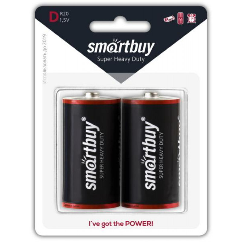 Батарейка Smartbuy R20/2B (12/96) (SBBZ-D02B) солевая 