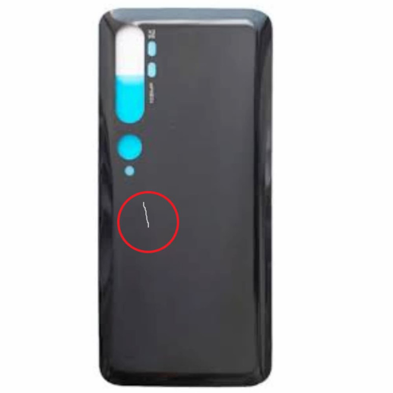 Задняя крышка для Xiaomi Mi Note 10/Mi Note 10 Pro (черный) уценка (царапины)