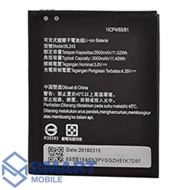 Аккумулятор для Lenovo BL243 K3 Note/K50-T5/A7000/A7000 Plus/A7700 (3000 mAh), AAA