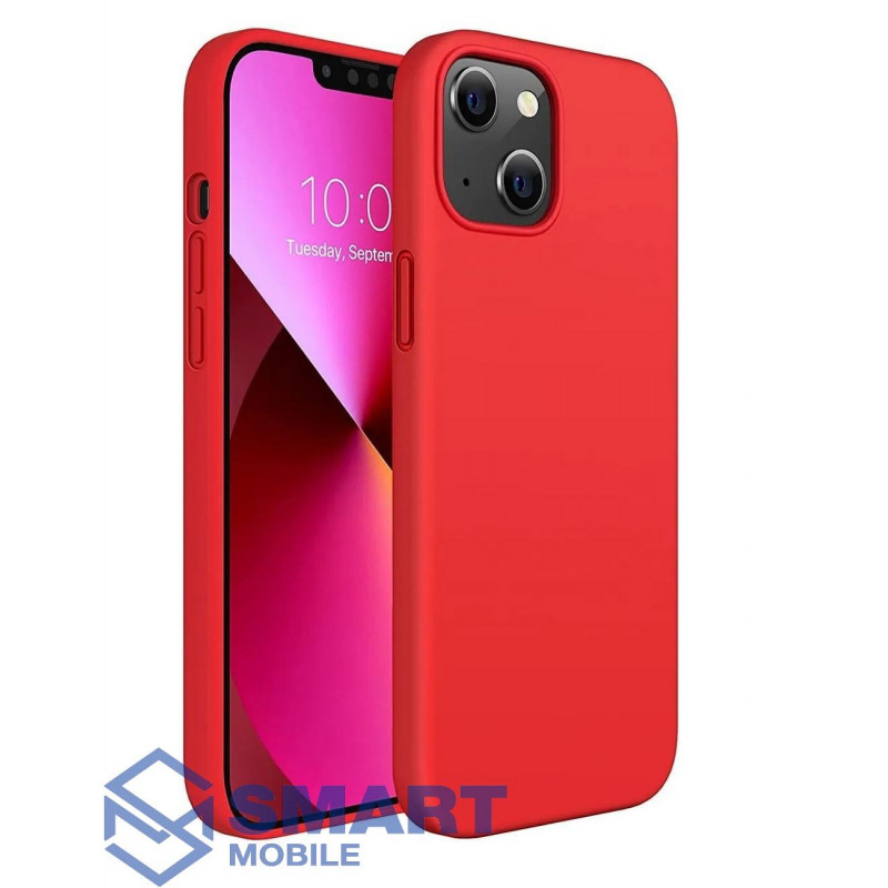 Чехол для iPhone 13 "Silicone Case" (красный) с лого
