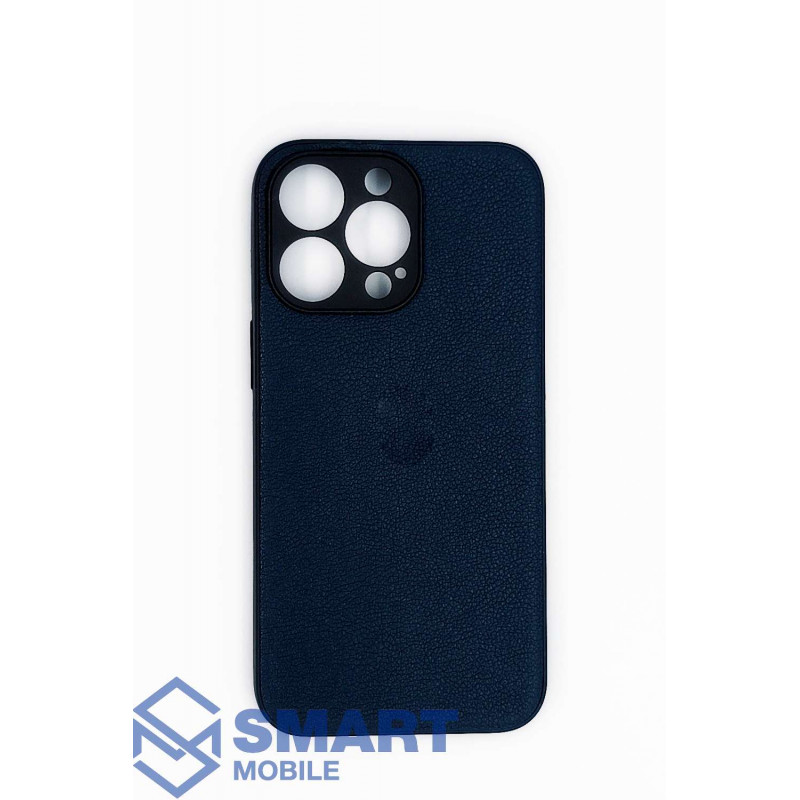 Чехол для iPhone 13 Pro под кожу, с защитой камеры (синий)