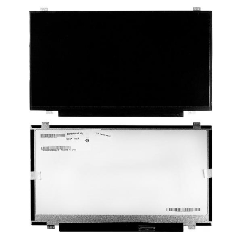 Матрица для ноутбука 14" 1600x900 HD+, 40 pin LVDS, Slim, LED, TN, крепления сверху/снизу (уши), глянцевая. PN: B140RW02 V.0