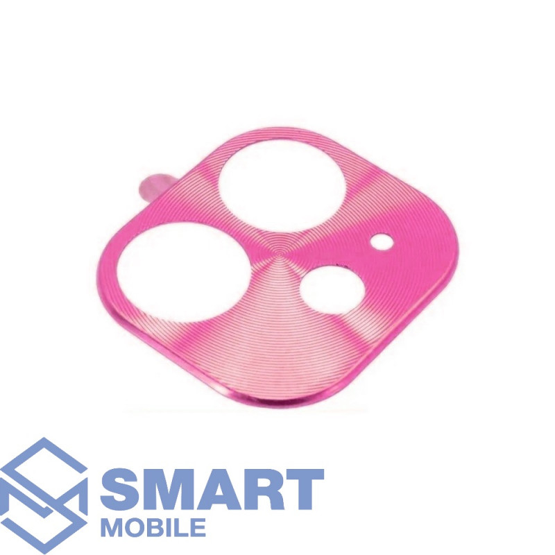 Защитная накладка для iPhone 11 на камеру (розовый) (металлическая) 
