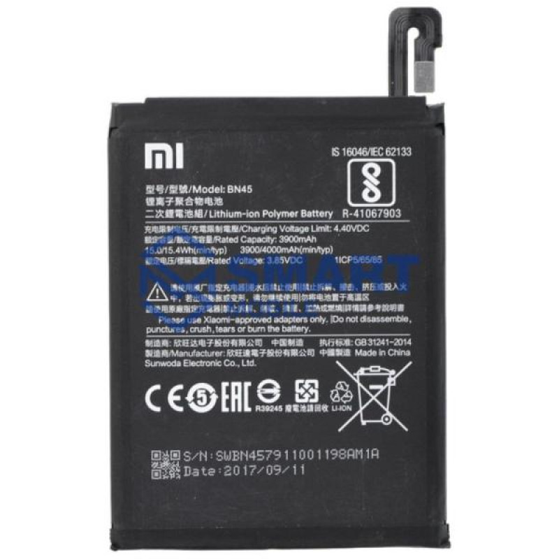 Аккумулятор для Xiaomi Redmi Note 5/Note 5 Pro/Note 6 Pro BN45/BN48 (4000 mAh) сервисный 100%