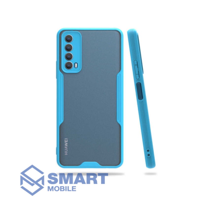 Чехол для Huawei P Smart (2021) "Bubble" гибридный матовый (голубой)