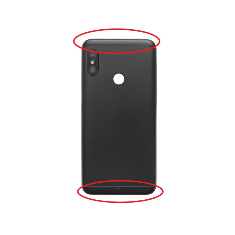 Задняя крышка для Xiaomi Redmi 6 Pro/Mi A2 Lite (черный) + стекло камеры уценка (царапины)