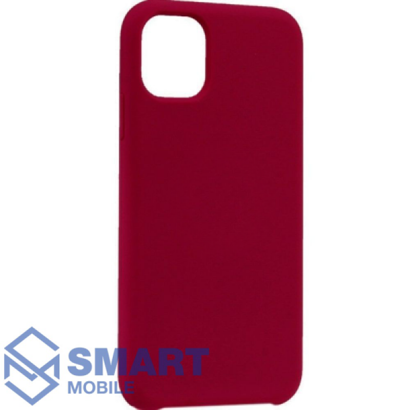Чехол для iPhone 11 Pro Max "Silicone Case" (бордовый) с лого