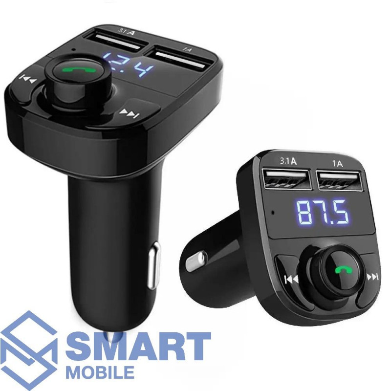 FM-Модулятор CARE4, Bluetooth, 2 USB, LED-дисплей, микрофон, кнопка ответа (черный)