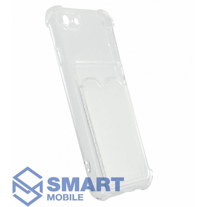 Чехол для iPhone 7/8/SE (2020) силиконовый, с картхолдером (прозрачный)