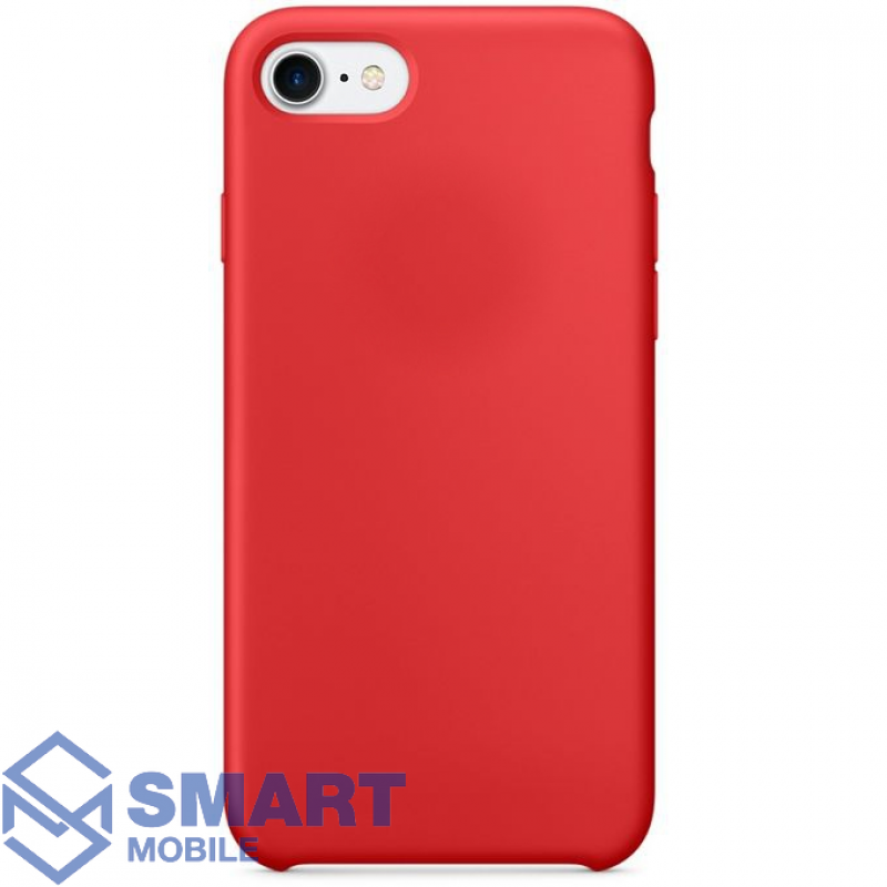 Чехол для iPhone 5/5S/SE "Silicone Case" (красный) с лого