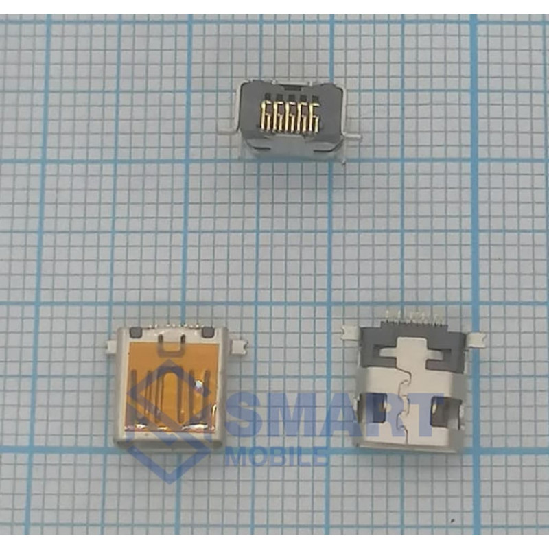 Разъем зарядки Mini USB универсальный (USB-MU-010-F01) (10пин) 