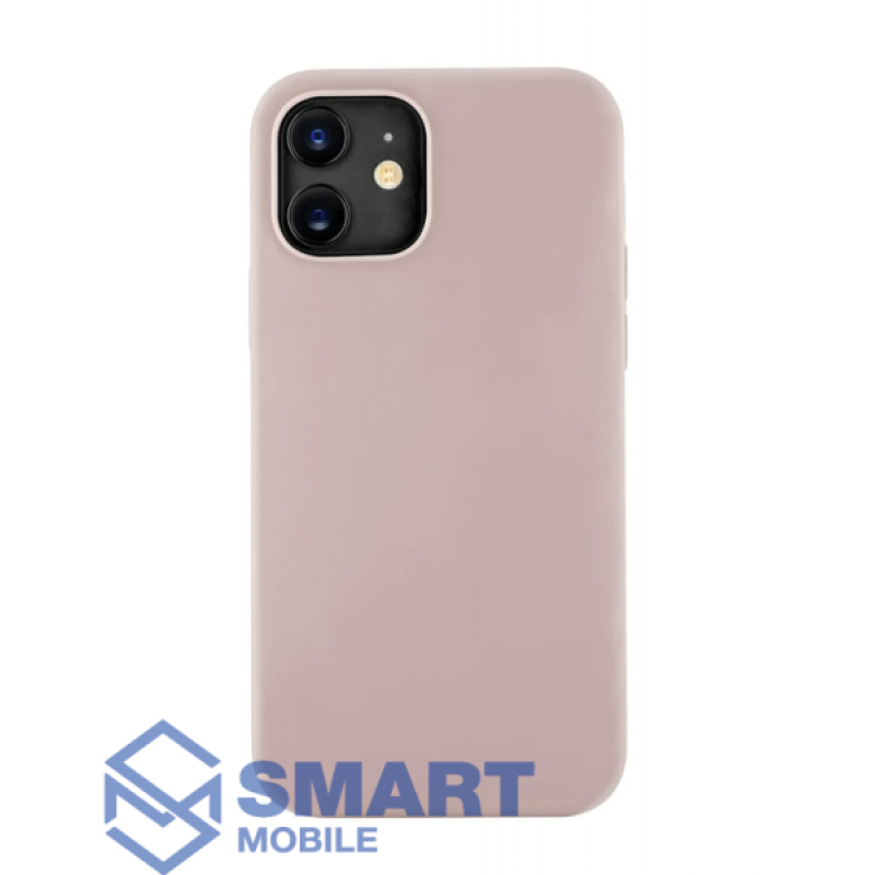 Чехол для iPhone 12 Mini "Silicone Case" (пыльно-розовый) с лого