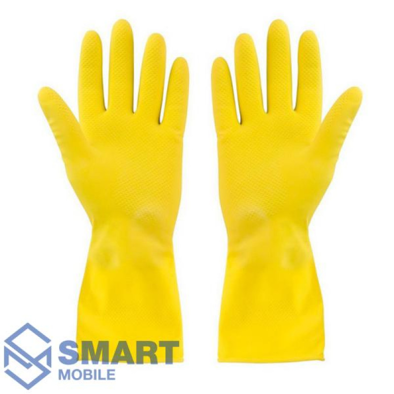 Перчатки латексные хозяйственные универсальные XL (желтый)