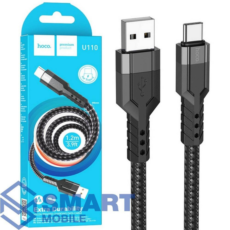 USB Кабель Type-C 1.2м Hoco U110 (черный)