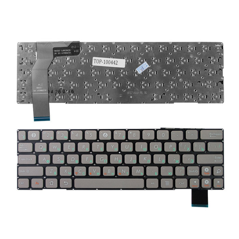 Клавиатура для ноутбука Asus Eee Pad SL101 Series. Плоский Enter. Серая, без рамки