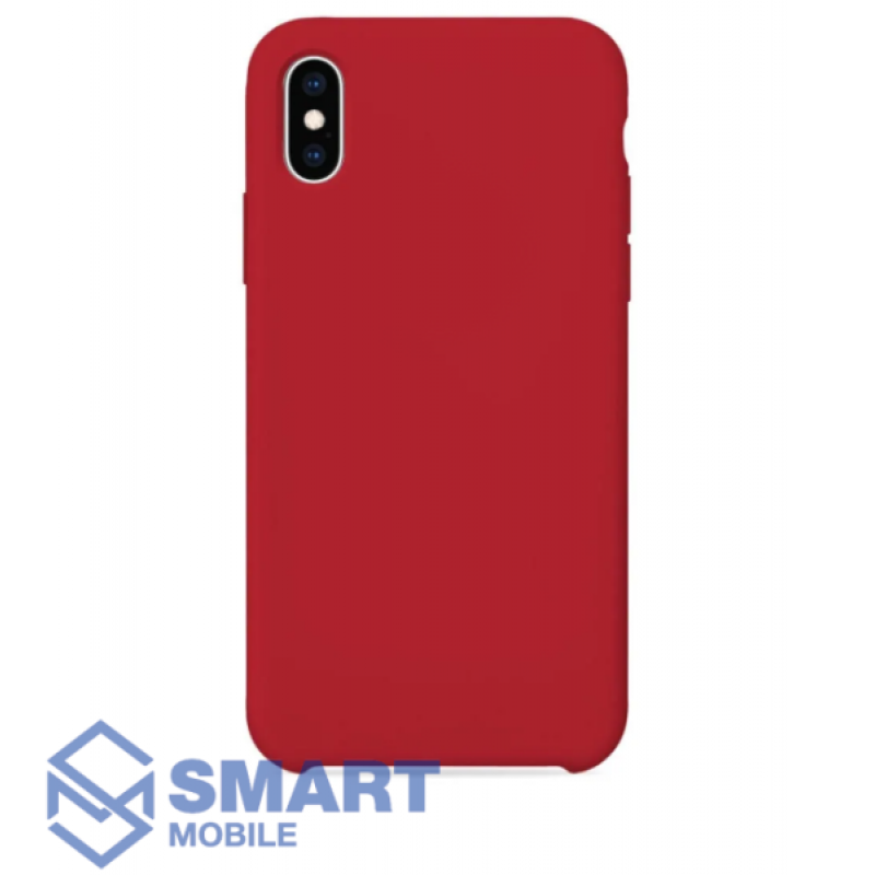 Чехол для iPhone X/XS "Silicone Case" (красный) с лого