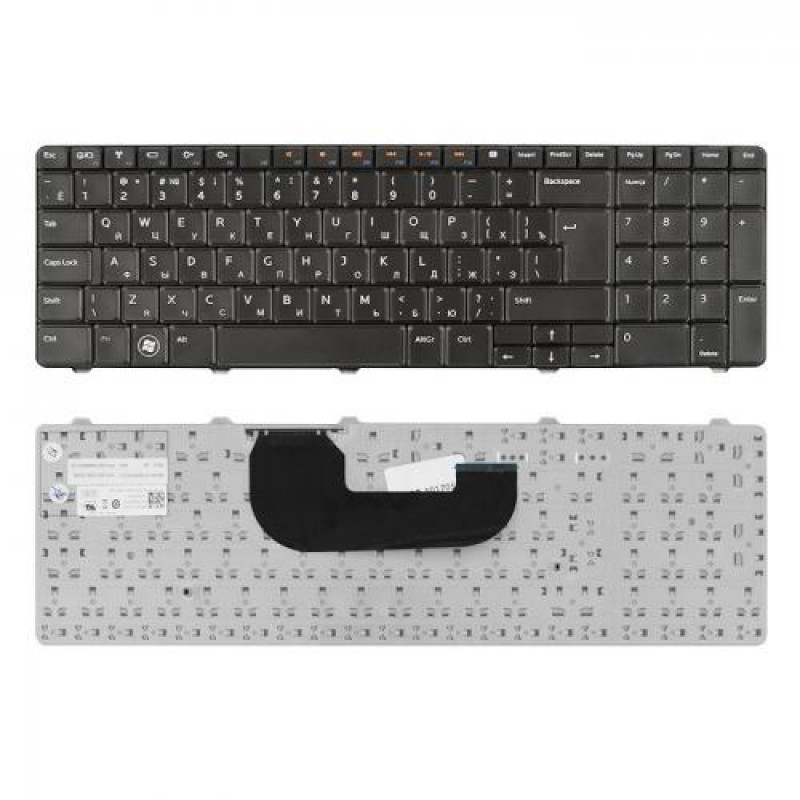 Клавиатура для ноутбука Dell Inspiron N7010, 17R Series. Г-образный Enter. Черная, без рамки. PN: AEUM9K00020